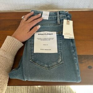 Good American Classic Light Blue Straight Leg Jeans